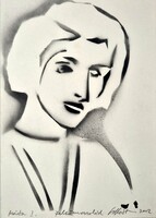 Csorba Simon László - Mária I. 42 x 30 cm szórt festék, papír
