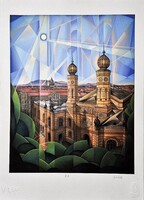 Vinkó Leó - Dohány utcai Zsinagóga 42 x 30 cm computer print, merített papír