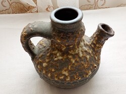 Kerámia váza  teáskanna alakú fat lava 70-es évek brutalista 17x14cm 14cm magas