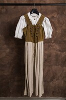 Bajor, dirndl, tiroli, bőrrel kombinált női ruha, 36-os