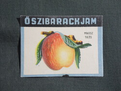 Konzerv befőtt címke,Magyar konzervgyár, Őszibarack jam lekvár