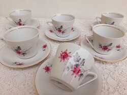 Alföldi szegfü mintás porcelán 6-os teás szett