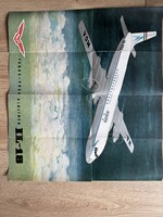 Malév turboprop passenger aircraft Il-18 vintage poster collector's rarity