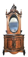 Antik,különleges biedermeier tükrös szekrény