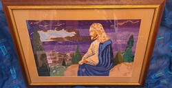 Jézus az olajfák hegyén tűgobelin, gobelin kép (M5736)