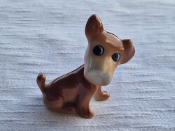 Különleges mozgatható fejű bólogató porcelán kutya figura hibátlan állapotban 8,5 cm. magas