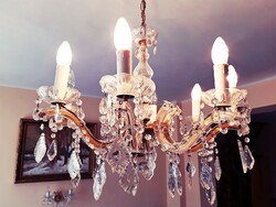 AKCIÓ! ELEGÁNS, NAGYMÉRETŰ KRISTÁLY CSILLÁR, 8 KAROS