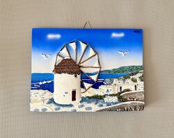 Csodaszép dombornyomott nagy méretű Görög fali dísz Kos szigetéről 3D kivitelezés