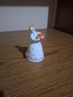 Duljevo/dulevo porcelán lány kannával/szamovárral és cicával. 12 cm. Jelzett