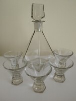 Csiszolt üveg pálinkás - snapszos készlet