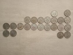 Pénzérme 015 - Magyar Népköztársaság 50 Fillér BP 1967 1969 1973-1991 egyben alumínium alu