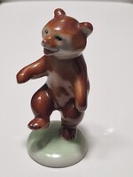 Régi Kőbányai Drasche porcelán táncoló maci, medve hibátlan állapotban 9 cm. magas