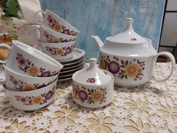 Alföldi tűzvirágos porcelán teás készlet