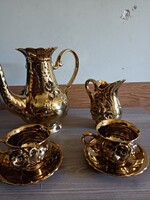 Aranyozott porcelán kávés készlet