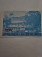 SIÓ KERESKEDELMI KFT. - SIÓ ÁRUHÁZ 1992. évi kártyanaptár