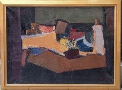 Bodó Károly (1942-) : Kerámiafigurás csendélet