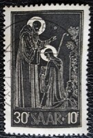 SA347p / Saarland 1953 Benedict Tholey apátság bélyeg pecsételt