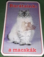 Retro bontatlan magyar TAMÁSI ÉS KOMLÓS -BARÁTAINK A MACSKÁK .JÁTÉKKÁRTYA a képek szerint