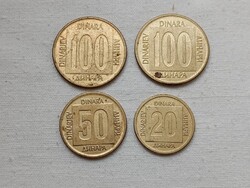 Pénzérme 027 - SFR Jugoslavija Dinara 4db egyben Jugoszláv dínár
