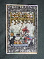 Képeslap,Magyar Népélet,népviselet,népművészet,Kardos Böske grafika,1913-