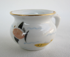 Balatoni emlék Aquincumi porcelán halas mini bögre csupor