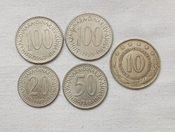 Pénzérme 026 - SFR Jugoslavija Dinara 5db egyben Jugoszláv dínár