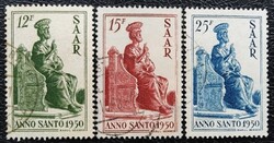 SA293-5p / Saarland 1950  Szentév bélyegsor pecsételt