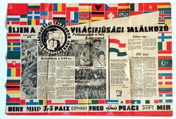 Rákosi propagandaplakát plakát 1949 Budapest Világifjúsági Találkozó VIT