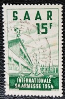 SA348p / Saarland 1954 Saari Nemzetközi Vásár bélyeg pecsételt