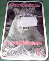Retro bontatlan magyar TAMÁSI ÉS KOMLÓS -BARÁTAINK A VADÁLLATOK I .JÁTÉKKÁRTYA a képek szerint