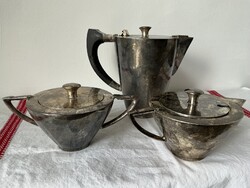 Art Deco ezüstözött kávés szett