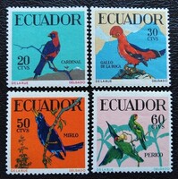 KS34 / Ecuador 1958 Trópusi madarak postatiszta bélyegsor