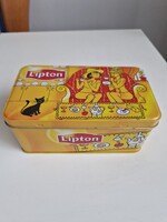 Lipton fémdoboz, nagyon jó állapotban,  mérete 9,5x16,5x7cm, kb. 30 éves