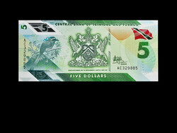 UNC - 5 DOLLÁR - TRINIDAD ÉS TOBAGO - 2020 - Ablakos polimer!