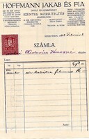 Régi számla: Hoffmann Jakab és Fia, divat és szabó, Szentes.