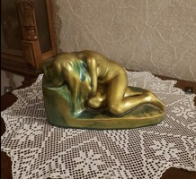 Antik Zsolnay eozin női akt!