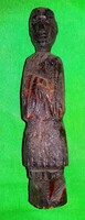 Antik Afrika fából faragott ében színű szakrális szobor 22 cm a képek szerint