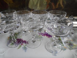 Crystal Glasses, 8 pcs., new, cut on the flat
