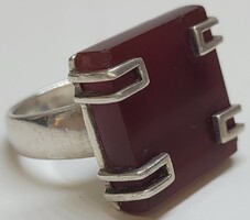 Art Deco Karneol Köves Ezüst Gyűrű!