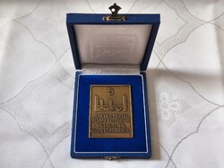 Heves megyei építőipari vállalat törzsgárda emlék bronz plakett *5 év*