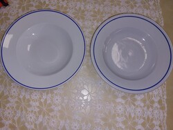 Drasche menzás kék csíkos , mély porcelán tányér