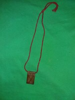 Régi Egyiptom / Afrika PAMUT nyaklánc TALIZMÁN bőrtartó medállal nagyon szép 54 cm a képek szerint