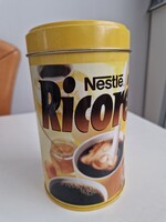 Kávés, Ricoré fémdoboz, mérete 16cm magas és 9,5cm átmérőjű