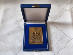 Heves megyei építőipari vállalat törzsgárda emlék bronz plakett *5 év*