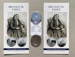 2025 Brunszvik Teréz 20000+3000 Forint ezüst-színesfém emlékérme pár, certi, prospektus