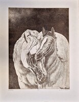Ifj. Imre István - Lovak 38 x 29 cm rézkarc, papír