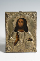 Áldó Krisztus ikon fém rizával