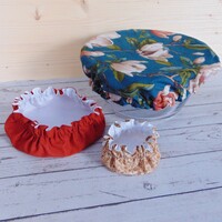 Textil edényfedő szett (3 db/cs) / nagy virág, vegyes