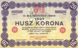 Magyarország REPLIKA 20 korona, CSÓT-i hadifogolytábor 1916