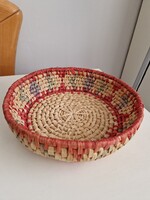 Szines, 28cm átmérőjű, 7cm magas háncskosár